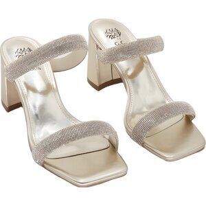 GC Shoes Luella Embellished Block Heel Sandal Sparkle Gold Women's US 8.5M